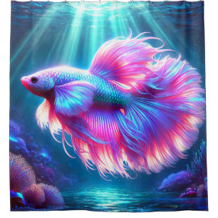 Pink Betta fish Shower Curtain
