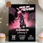 Pink Bicycle BMX Racing Birthday Girl Invitation<br><div class="desc">Ride On Over Pink Bicycle Birthday Invitation,  Blue Bike Riding Birthday Party,  BMX Racing Bike Birthday Party,  Dirtbike Birthday Gir</div>