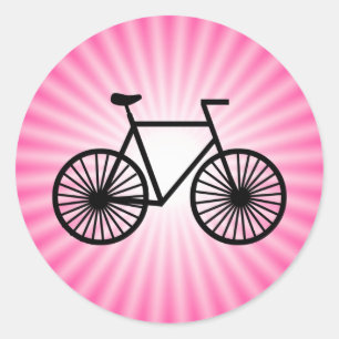 Pink Bicycle Classic Round Sticker
