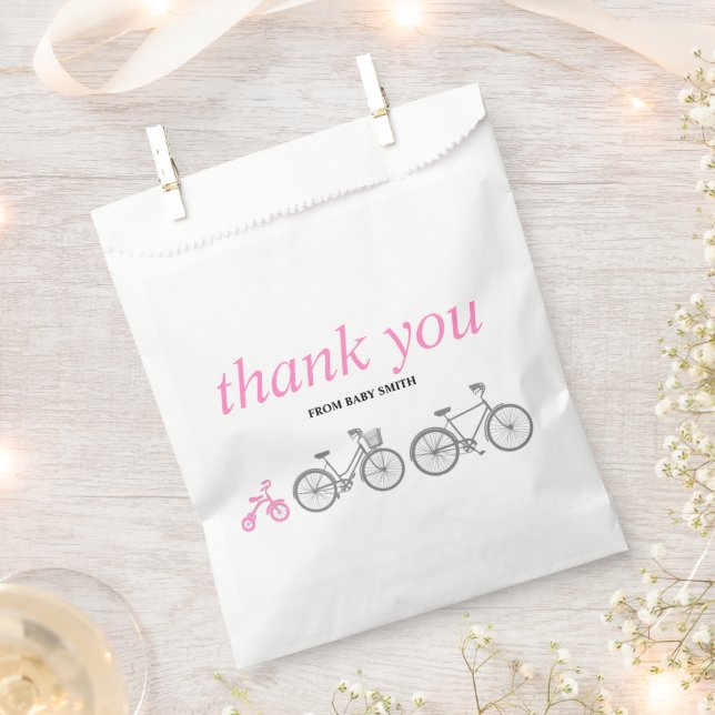 Pink Bicycle Favour Bag (Clipped)