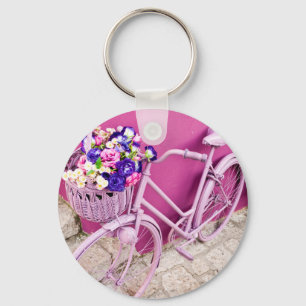 Pink Bicycle Key Ring