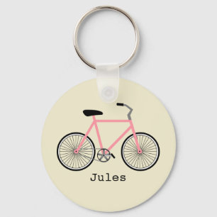 Pink Bicycle Keychain