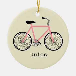 Pink Bicycle Personalised Ornament