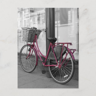 Pink bicycle postcard