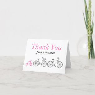 Pink Bicycle Thank You Card