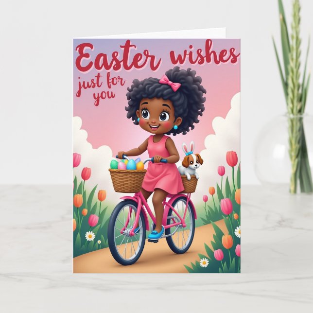 Pink Bike Easter Joy Card (Front)