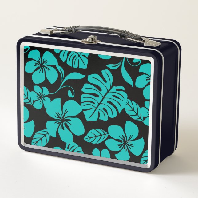 PINK BIKINI (BLACK/TEAL) METAL LUNCH BOX (Front)