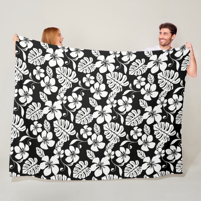 PINK BIKINI (BLACK/WHITE) Fleece Blanket (In Situ)