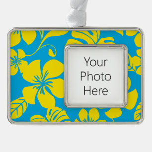 PINK BIKINI (BLUE/YELLOW) SILVER PLATED FRAMED ORNAMENT