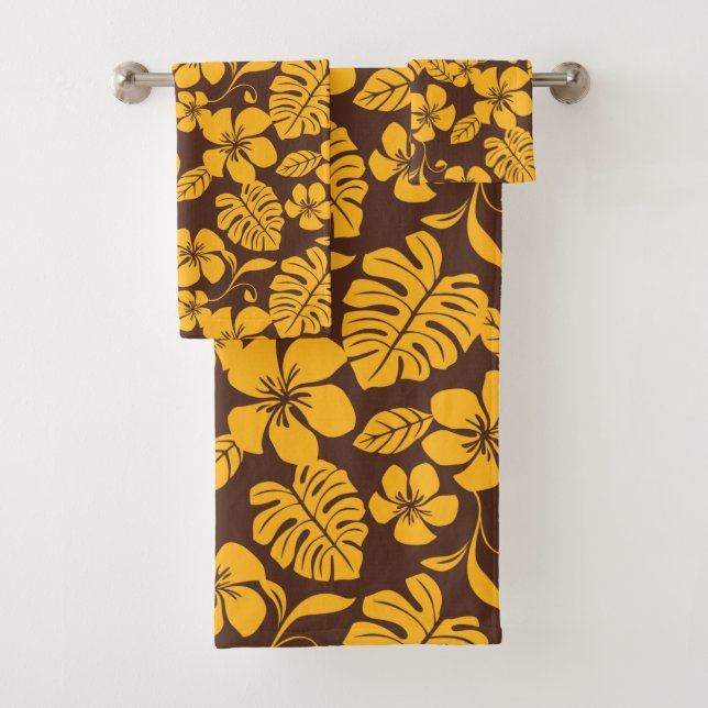 PINK BIKINI (BROWN/YELLOW) BATH TOWEL SET (Insitu)