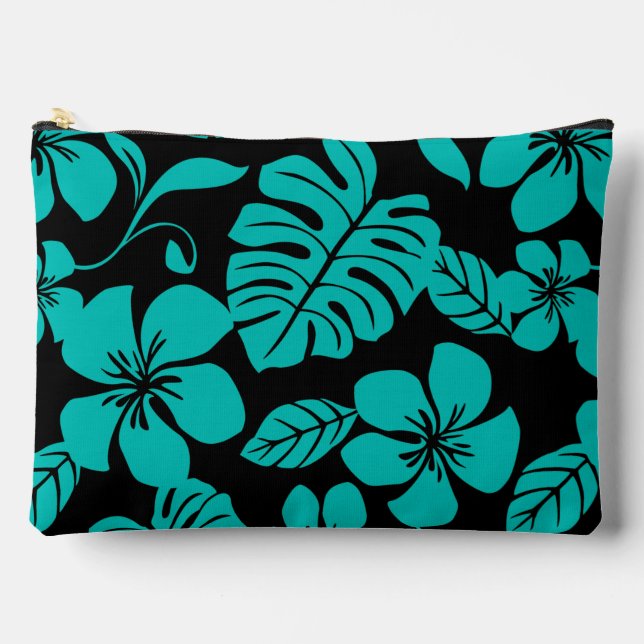 PINK BIKINI PATTERN IN BLACK/TEAL ACCESSORY POUCH (Front)