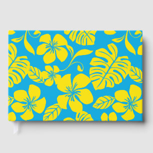 PINK BIKINI PATTERN IN BLUE AND YELLOW GUEST BOOK
