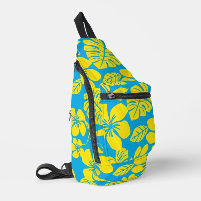 PINK BIKINI PATTERN IN BLUE/YELLOW SLING BAG (Left Corner)