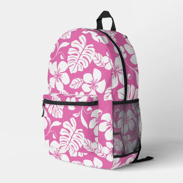 PINK BIKINI PATTERN IN FLAMINGO PINK PRINTED BACKPACK (Back Corner Right)
