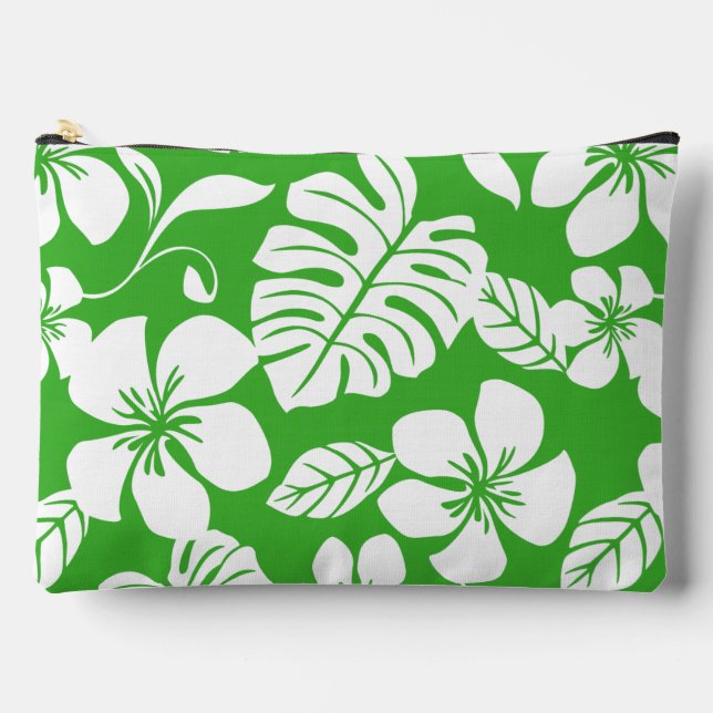 PINK BIKINI PATTERN IN GRASS GREEN ACCESSORY POUCH (Front)