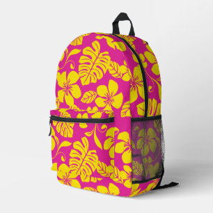 PINK BIKINI PATTERN IN HOT PINK/YELLOW PRINTED BACKPACK
