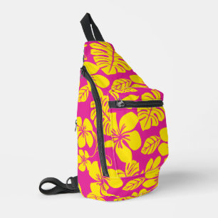 PINK BIKINI PATTERN IN HOT PINK/YELLOW SLING BAG