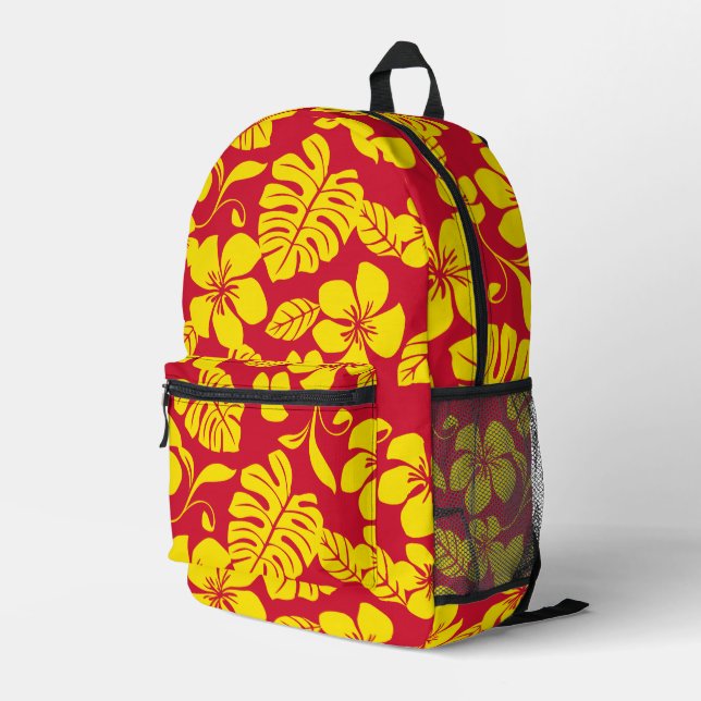 PINK BIKINI PATTERN IN RED/GOLD PRINTED BACKPACK (Back Corner Right)
