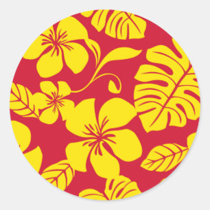 PINK BIKINI (RED/GOLD) CLASSIC ROUND STICKER