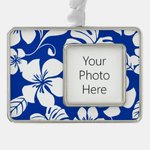 PINK BIKINI (ROYAL BLUE) SILVER PLATED FRAMED ORNAMENT