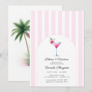 Pink Bikinis & Martinis Tropical Bridal Shower Invitation