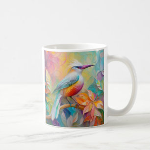 Pink Billed Red Breasted Fantasy Bird Coffee Mug