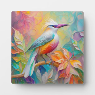 Pink Billed Red Breasted Fantasy Bird Plaque
