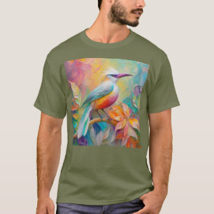 Pink Billed Red Breasted Fantasy Bird T-Shirt