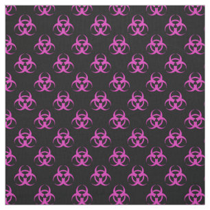 Pink Biohazard Symbol Pattern Fabric