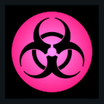 Pink Biohazard Symbol Poster<br><div class="desc">Biohazard warning symbol design in black and rose pink.</div>