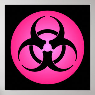 Pink Biohazard Symbol Poster