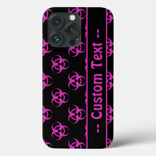 Pink Biohazard w/ Custom Text iPhone 13 Pro Case