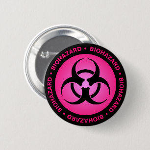 Pink Biohazard Warning Button