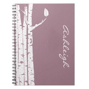 Pink Birch Trees Notebook