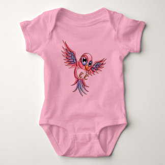 Pink Bird Baby Bodysuit