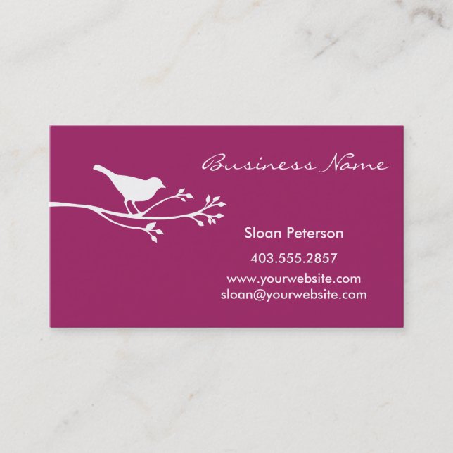 Pink Bird Business Card (Front)