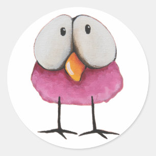 Pink Bird Classic Round Sticker
