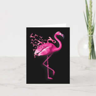 Pink Bird Flamingo Breast Cancer Awareness Card