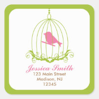 Pink Bird in cage