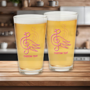 Pink Bird Music Glass