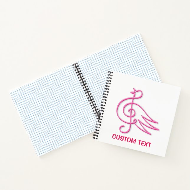 Pink Bird Music Notebook (Inside)
