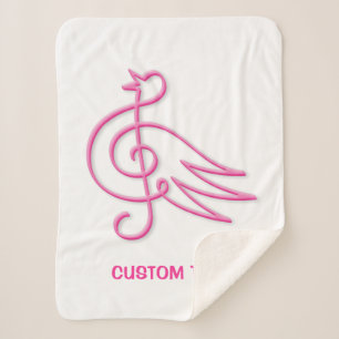 Pink Bird Music Sherpa Blanket
