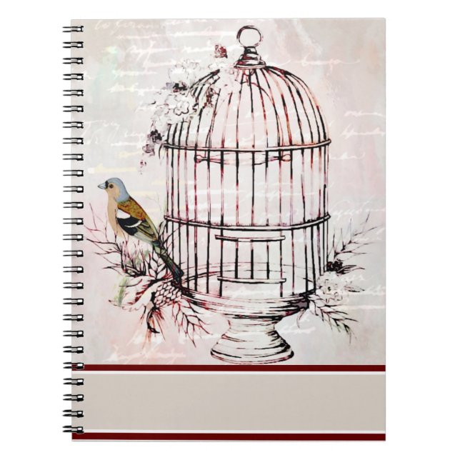 pink birdcage notebook (Front)