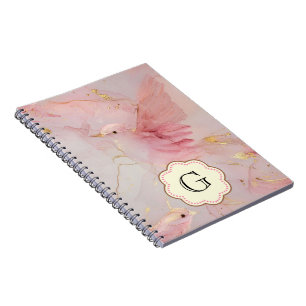 Pink Birds Monogram Notebook