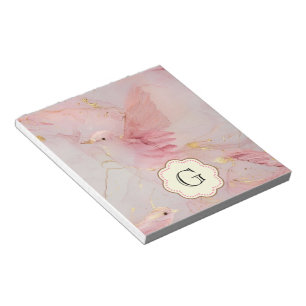 Pink Birds Monogram Notepad