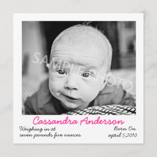 Pink Birth Announcement