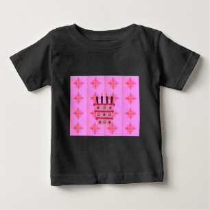 Pink Birthday Cake Art Print Baby T-Shirt