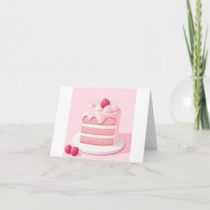 Pink Birthday Cake Card