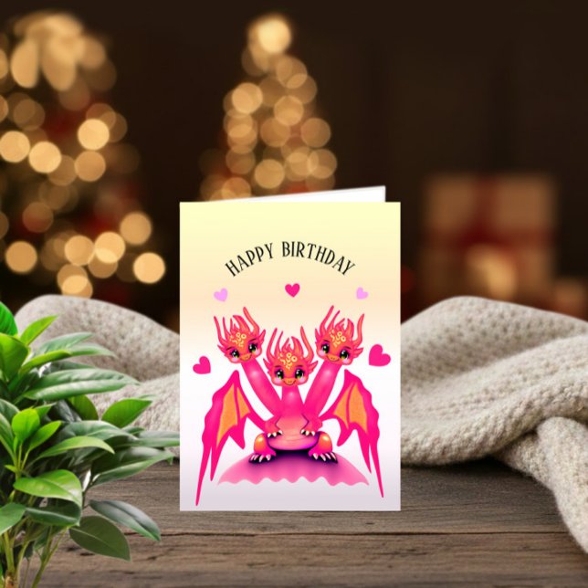 Pink Birthday Dragon Card (Creator Uploaded)