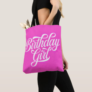 Pink Birthday Girl Tote Bag